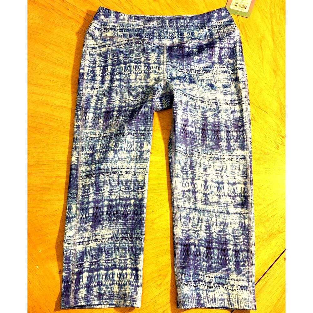 Reel Legends Mermaid Scales blue abstract leggings capris Yoga Gym Sporty XS NWT